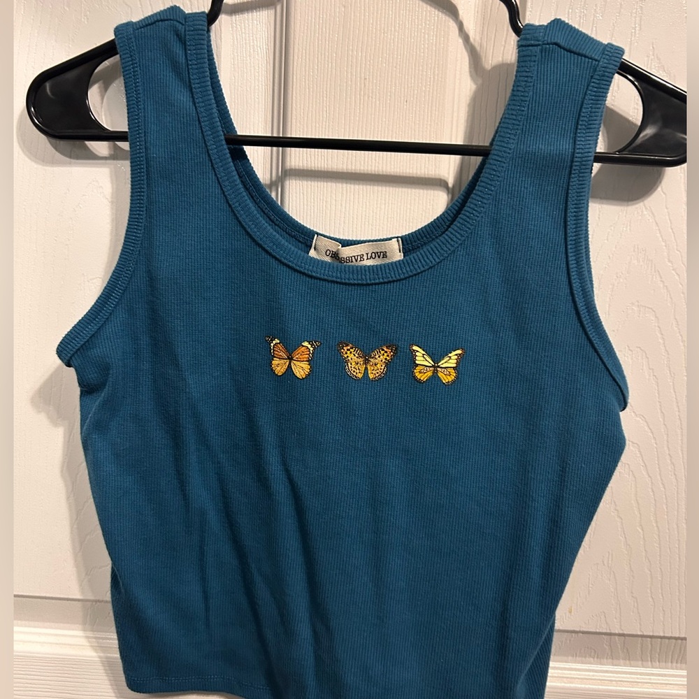 Blue butterfly, tank top